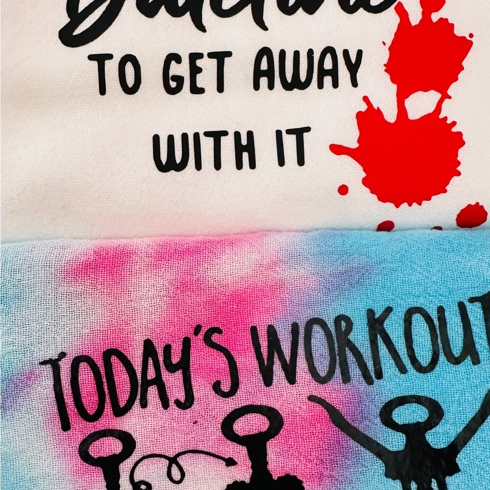 SALE $15 Three Novelty Tea Towels